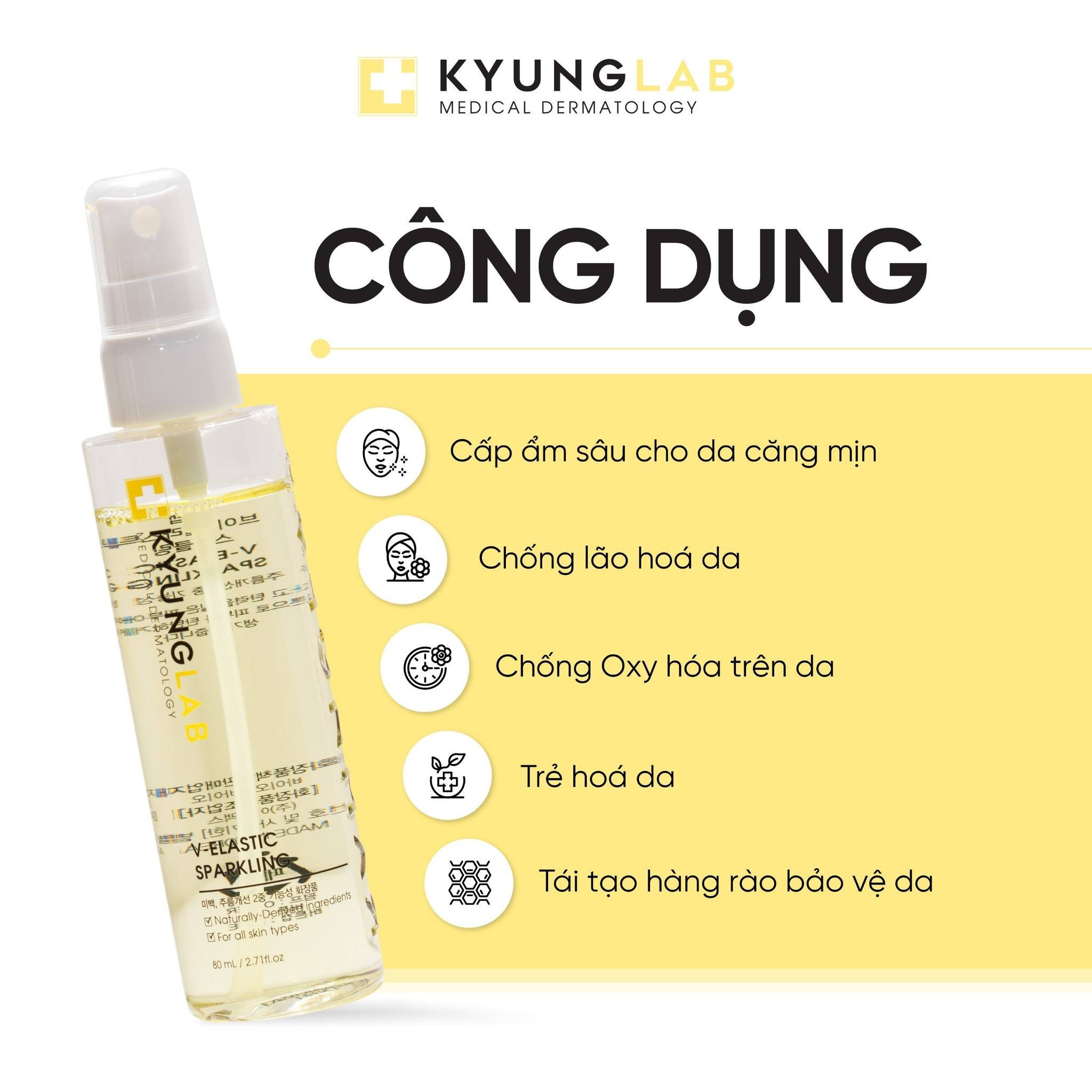 Xịt dưỡng khóa ẩm căng bóng Kyung Lab V – ELASTIC SPARKLING - 80ml