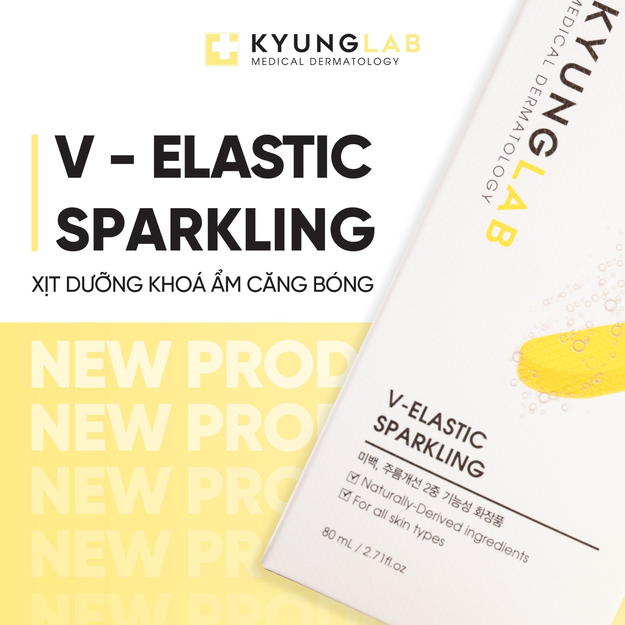 Xịt dưỡng khóa ẩm căng bóng Kyung Lab V – ELASTIC SPARKLING - 80ml