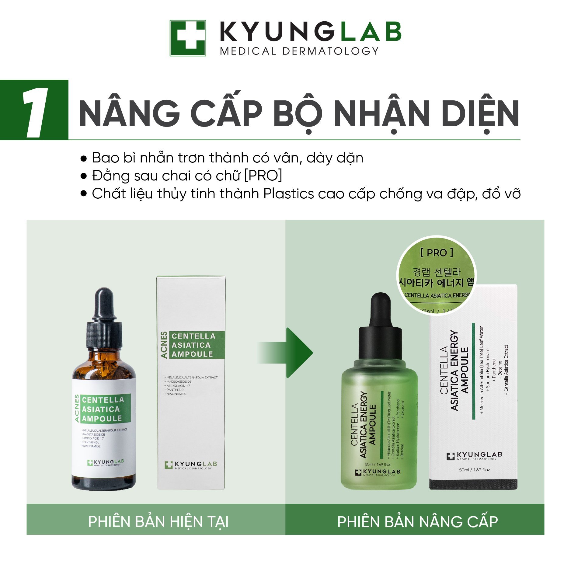 Serum trị mụn Kyung Lab Acnes Centella Asiatica Ampoule 50ml - Mẫu mới