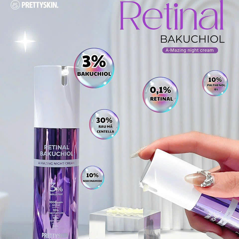 Kem dưỡng Pretty Skin Retinal Bakuchiol A-Mazing Night Cream 30ml