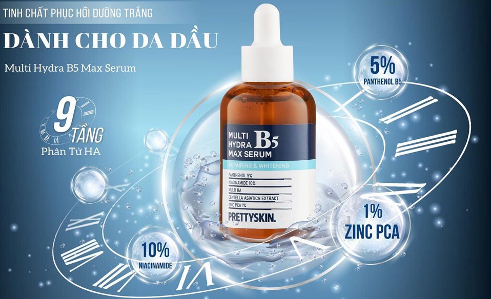 Tinh chất PrettySkin Multi Hydra B5 Max Serum cho da dầu