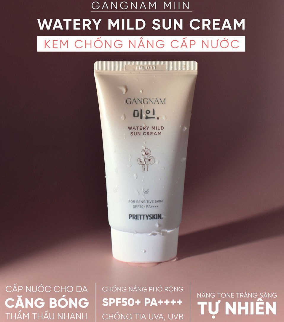 Kem chống nắng cấp nước Pretty Skin Gangnam Watery Mild Sun Cream