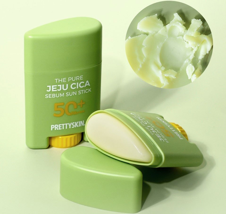 Sáp chống nắng The Peru Jeju Cica Sun Cream rau má Prettyskin SPF50+ PA++++