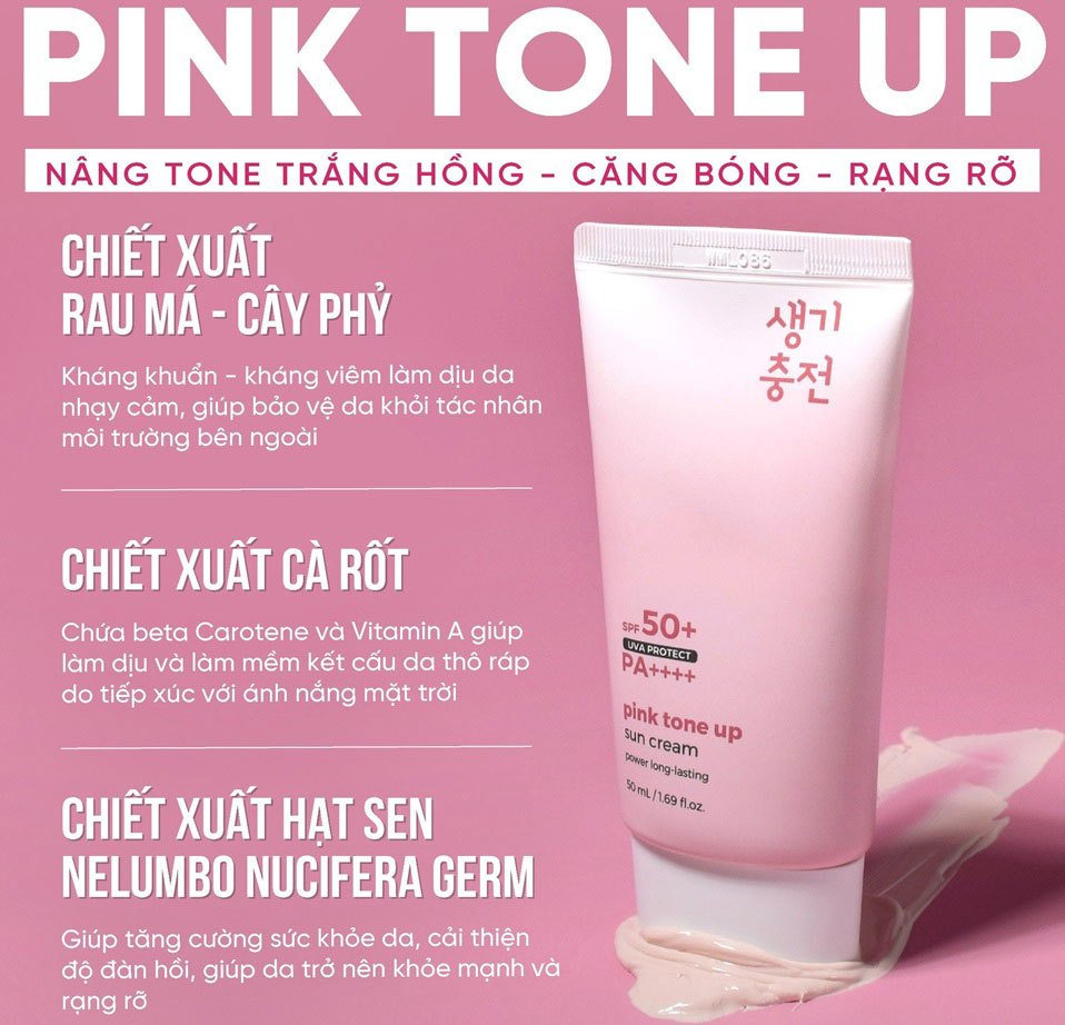 Kem chống nắng nâng tone Pretty Skin Pink Tone Up Sun Cream