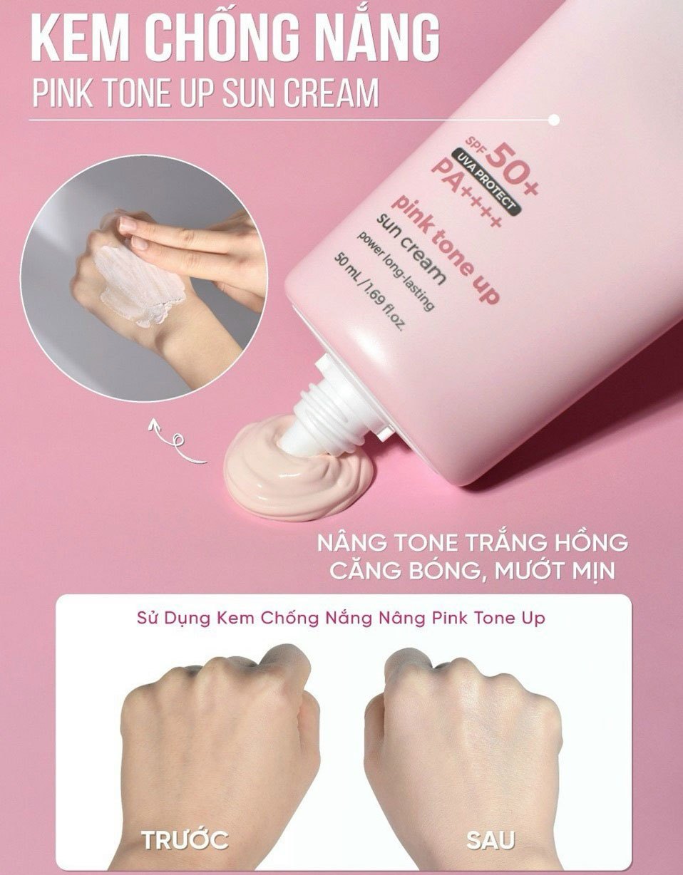 Kem chống nắng nâng tone Pretty Skin Pink Tone Up Sun Cream