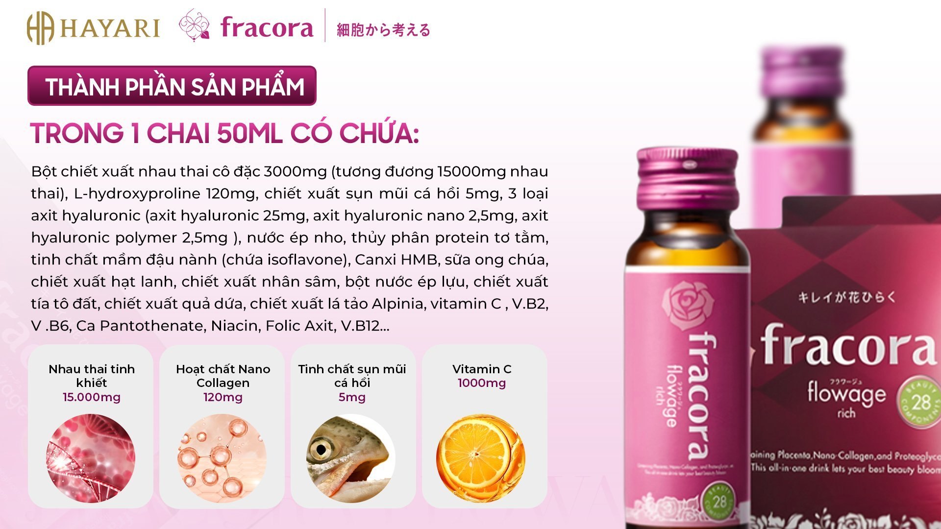 Nước Uống Nhau Thai Cừu Fracora Placenta