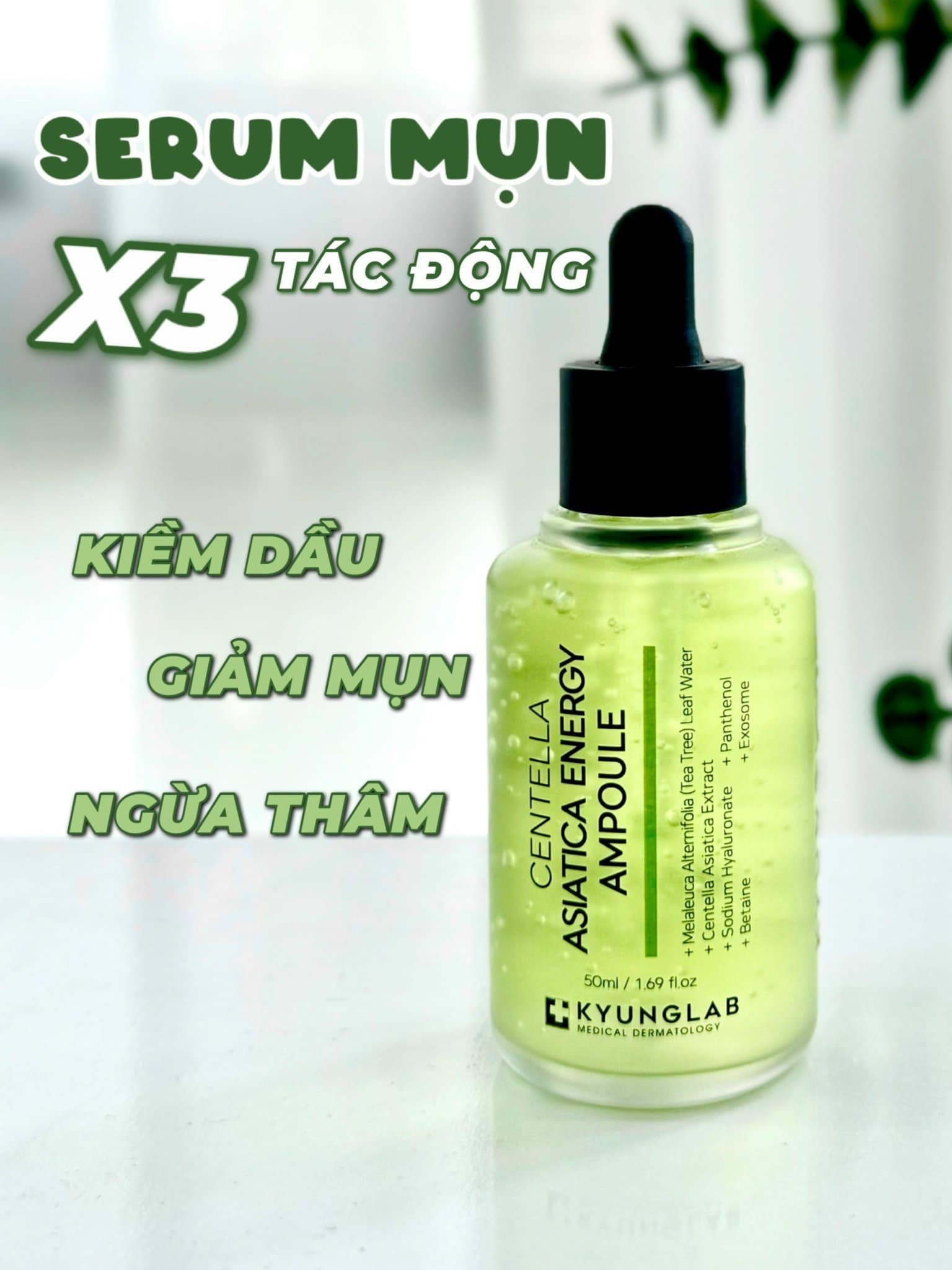 Serum trị mụn Kyung Lab Acnes Centella Asiatica Ampoule 50ml - Mẫu mới