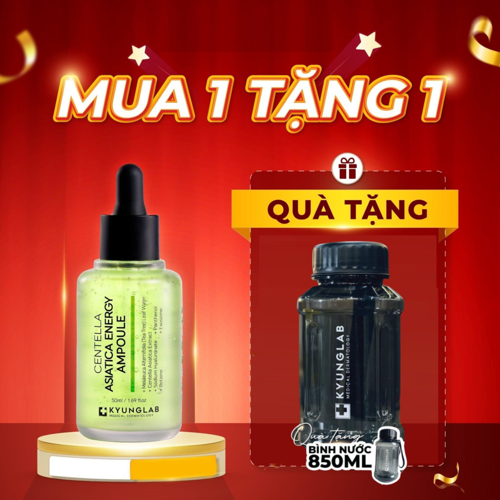 Serum trị mụn Kyung Lab Acnes Centella Asiatica Ampoule 50ml - Mẫu mới