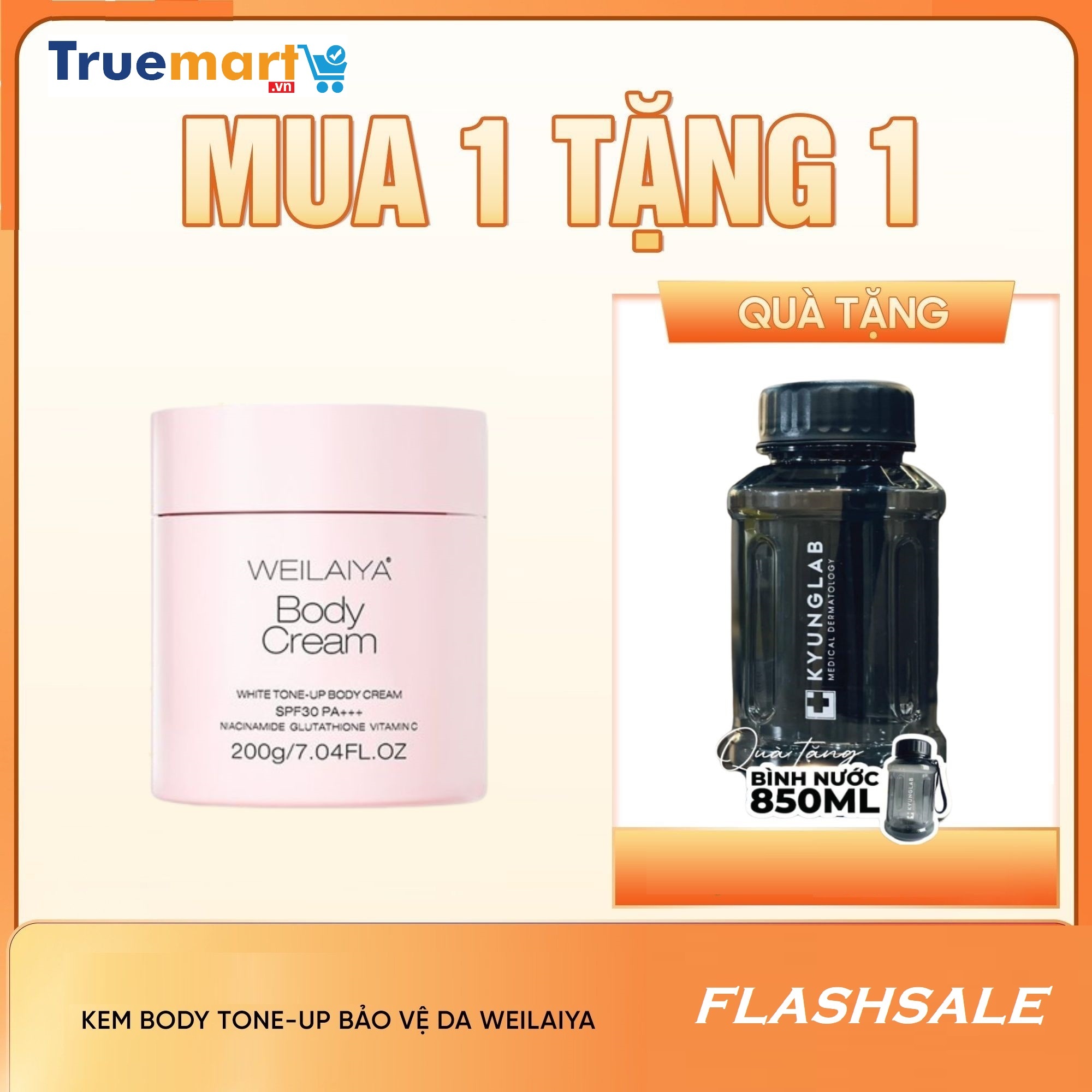 Kem body hoa trà trắng da nâng tone bảo vệ da Weilaiya - 200g