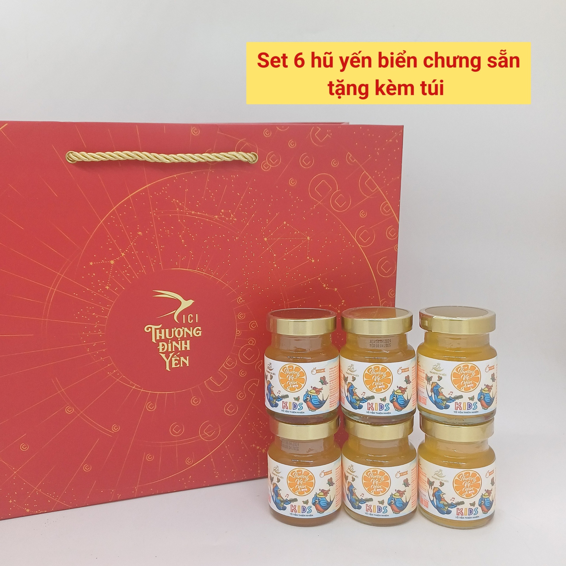 Thượng Vy Yến Kid's Vị Cam - Yến cho bé (Set 6 Hũ) - Tặng kèm túi