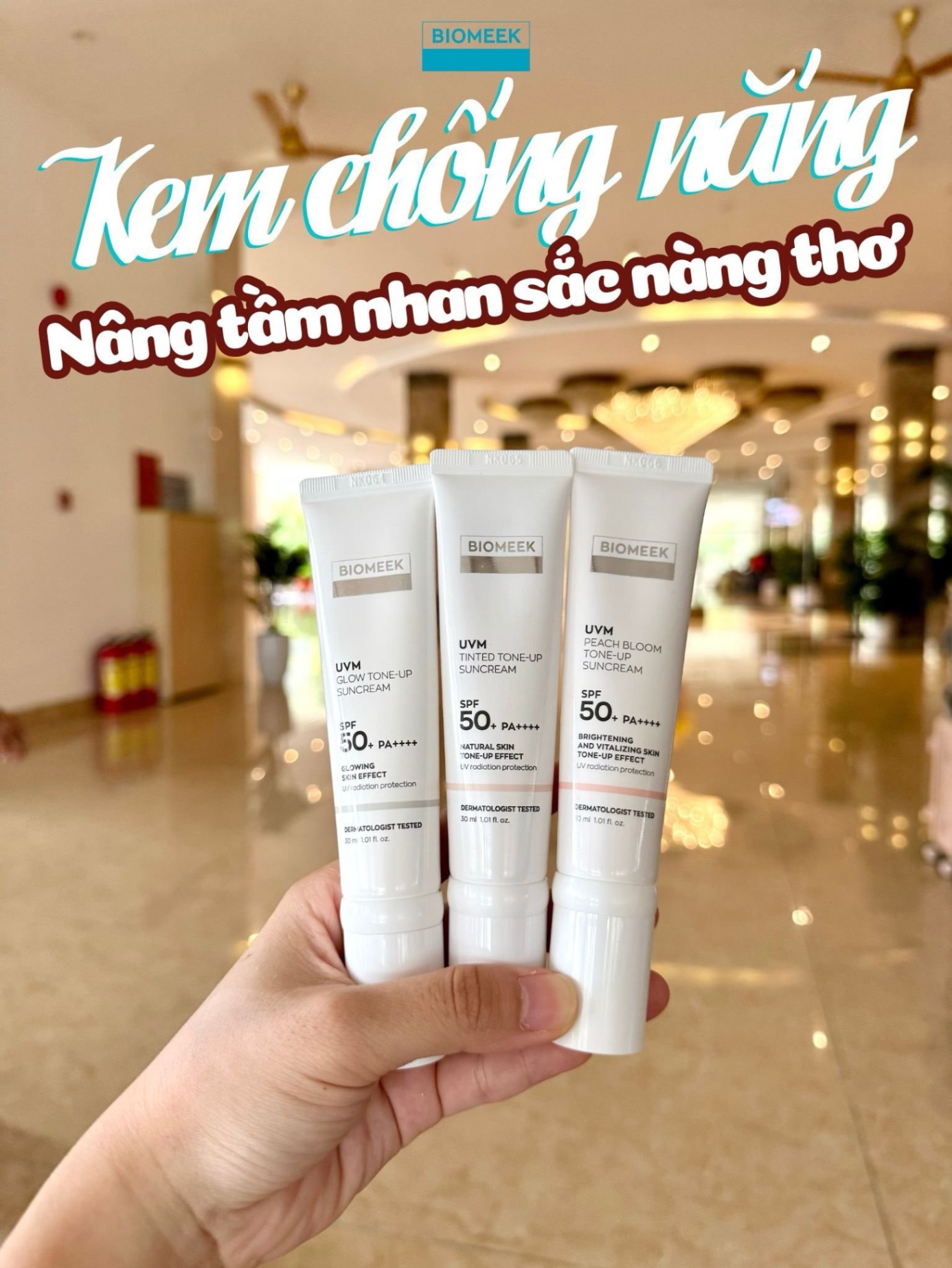 Kem Chống Nắng Biomeek tone trắng sáng