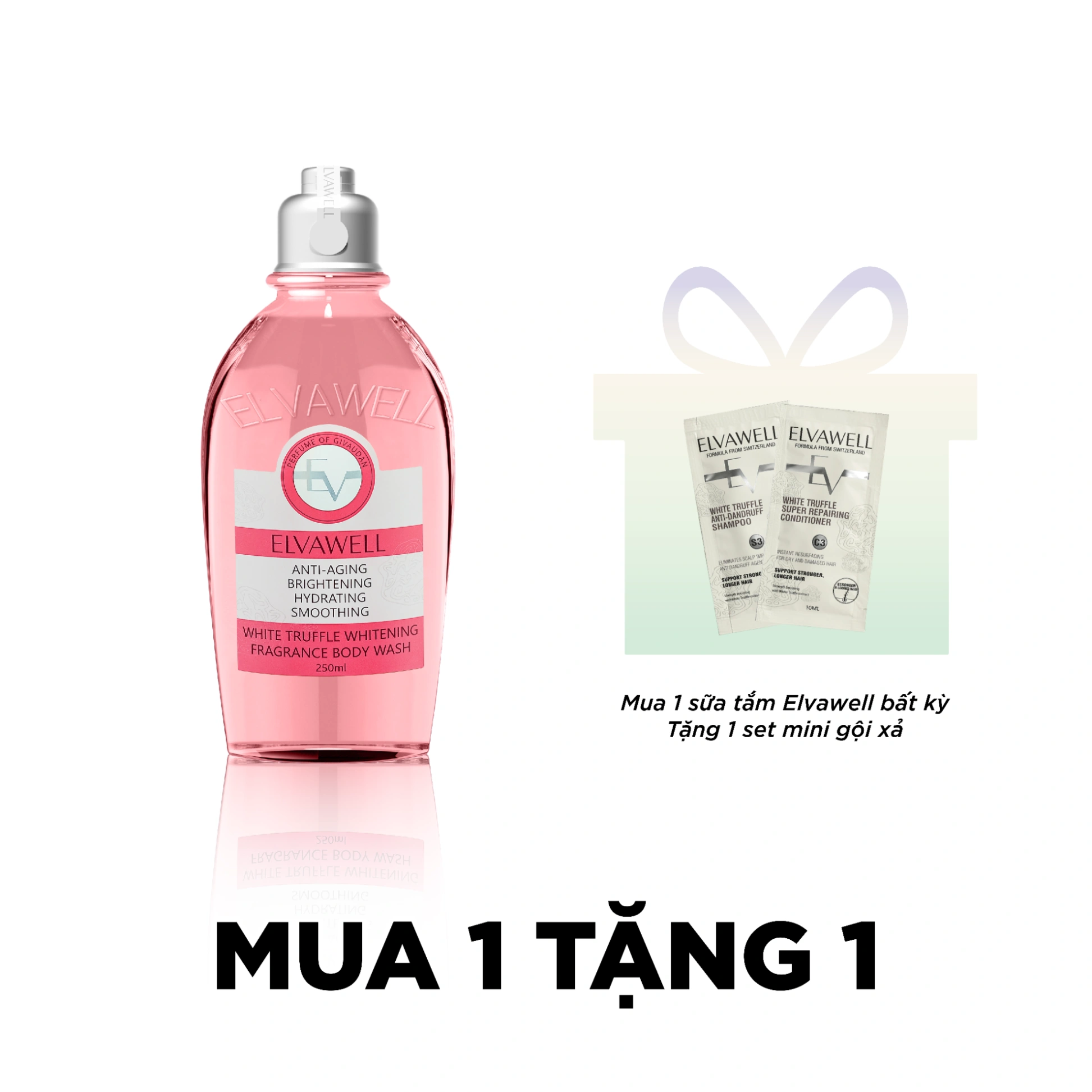 Sữa tắm nước hoa White Truffe Amino Acid Elvawell 250ml LA ROSE  (màu hồng)