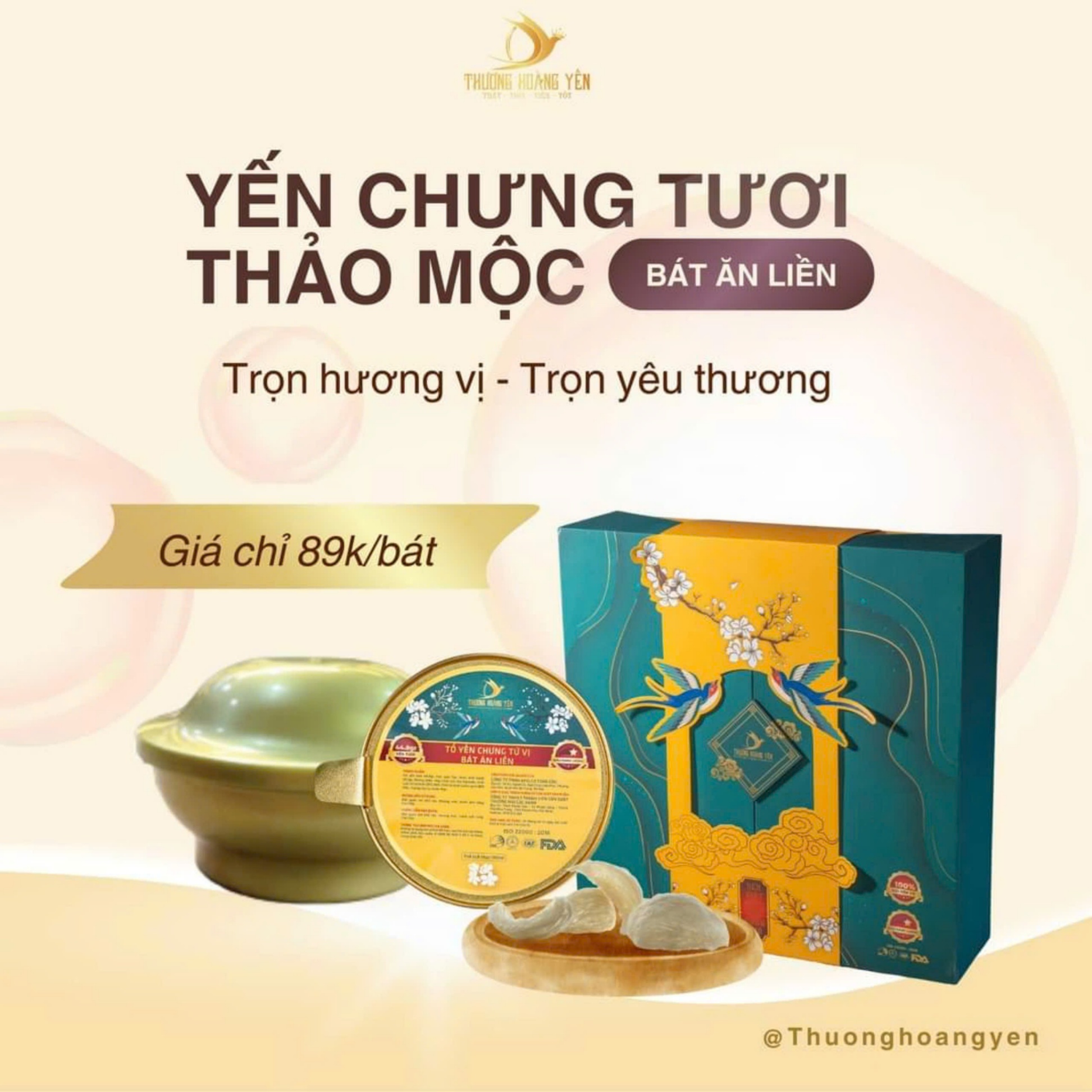 Tổ yến chưng tứ vị bát ăn liền Thượng Hoàng Yến