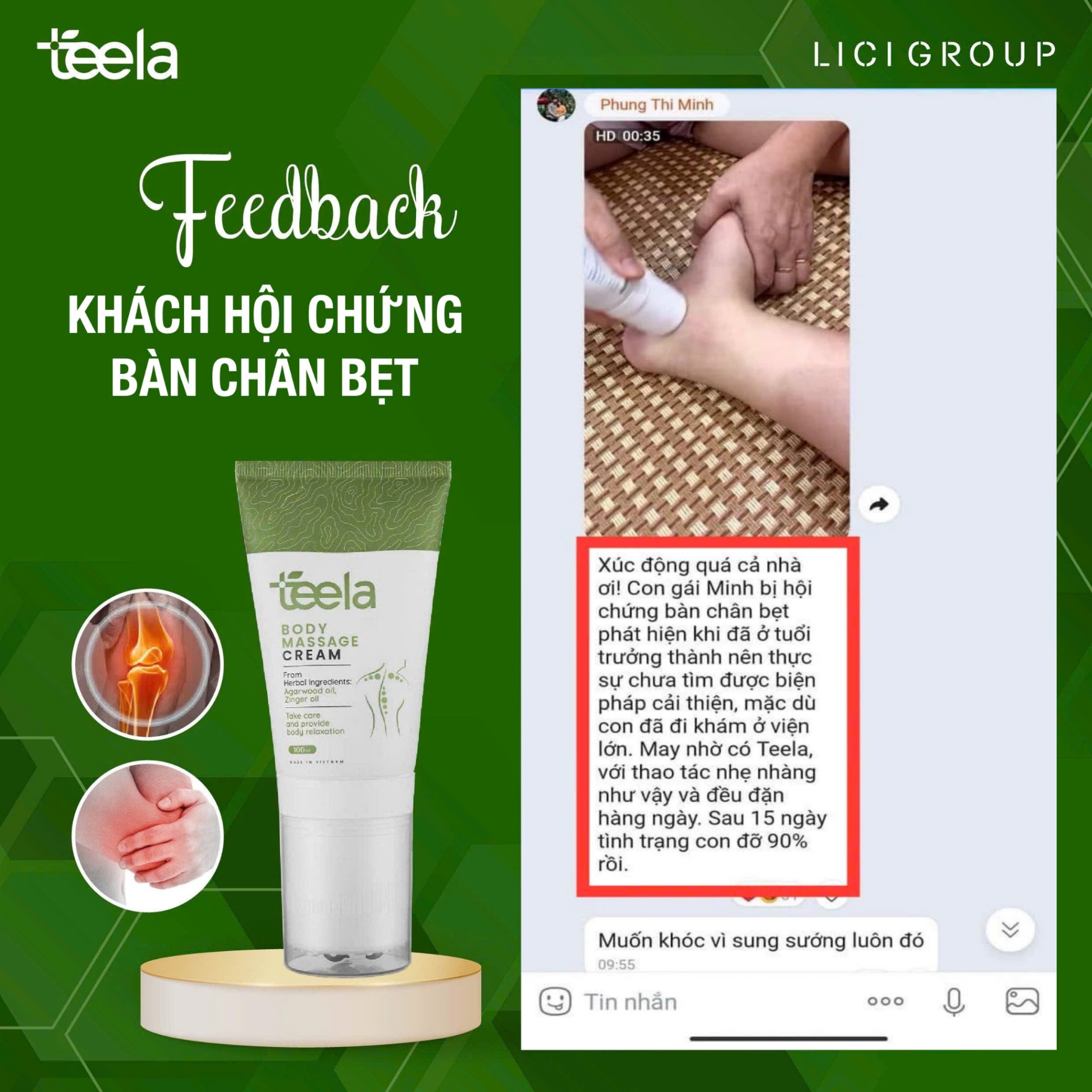 Kem massage Teela giảm đau cơ xương khớp