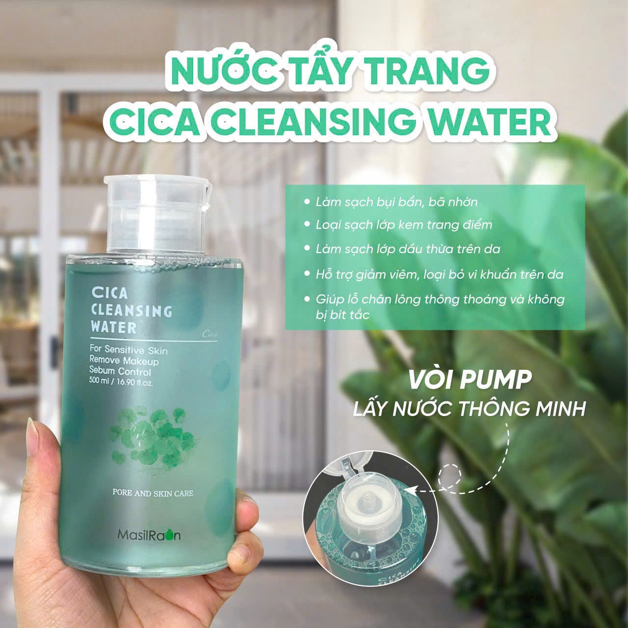 Nước Tẩy Trang Masilraon Cleansing Water CiCa / Mineral 500ml