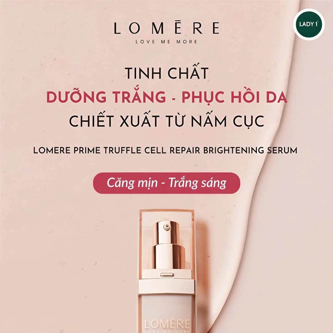 Tinh chất dưỡng trắng mờ nám, Lomere Prime Truffle Cell Repair Brightening Serum