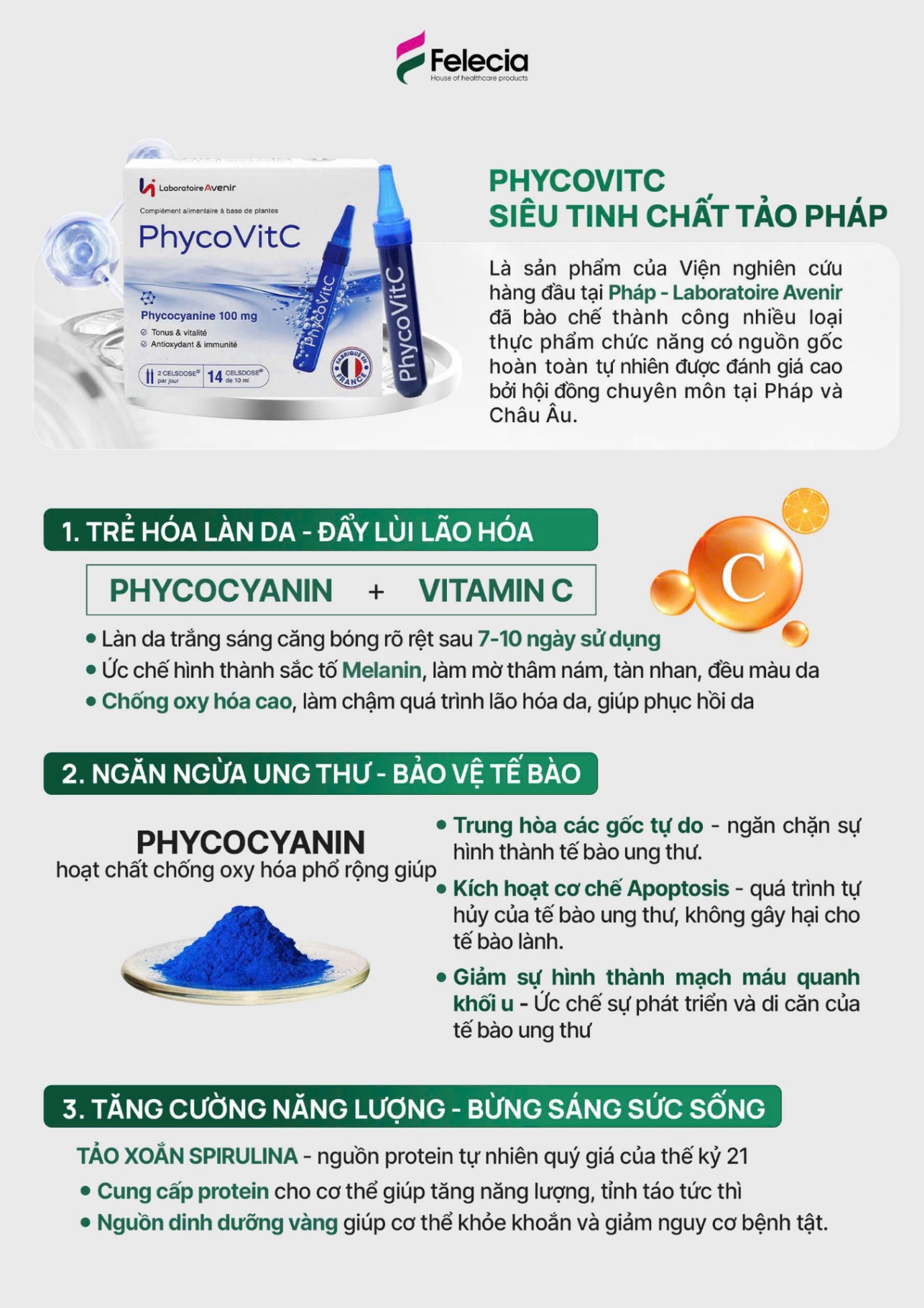 Tảo Tươi PhycoVitC Avenir – Siêu Tinh Chất Làm Đẹp Da, Tăng Cường Sức Khỏe Từ Bên Trong