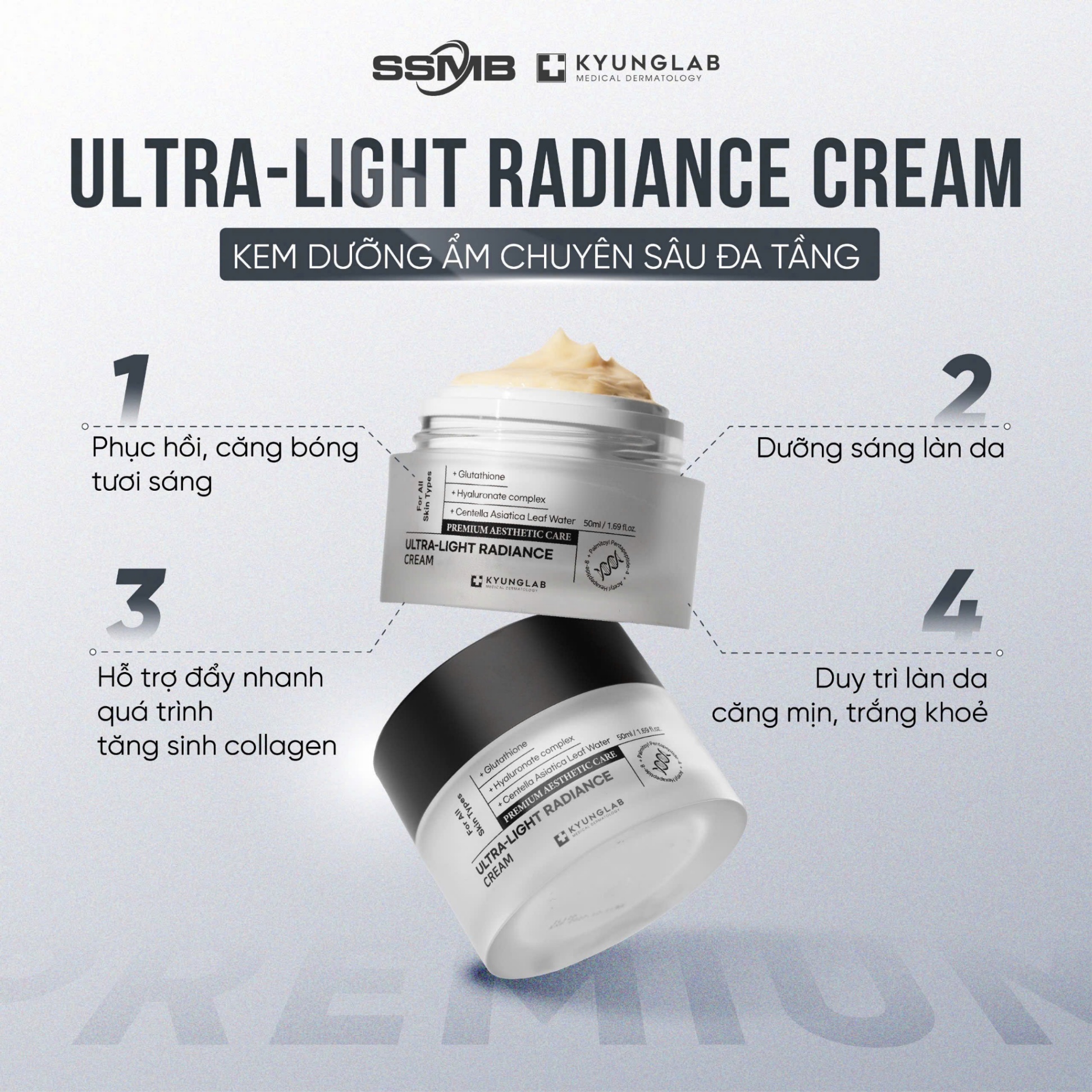 Kem Dưỡng Trắng Da Và Cấp Ẩm Kyung Lab Ultra - Light Radiance Cream 50ml