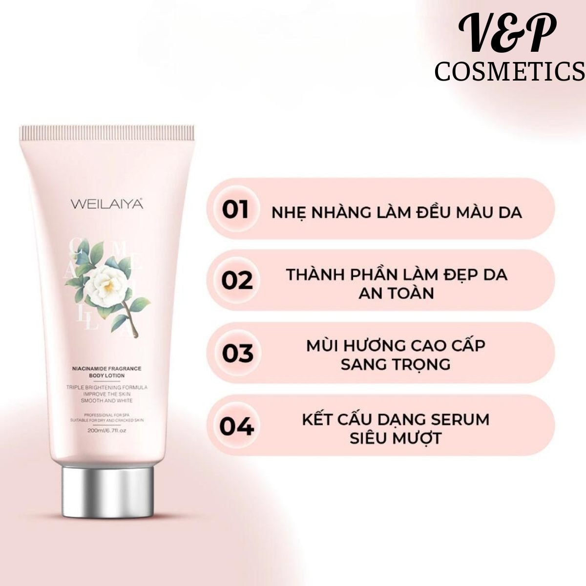 Dưỡng thể nước hoa 3 tầng hương Weilaiya Fragrance Body Lotion 200ml