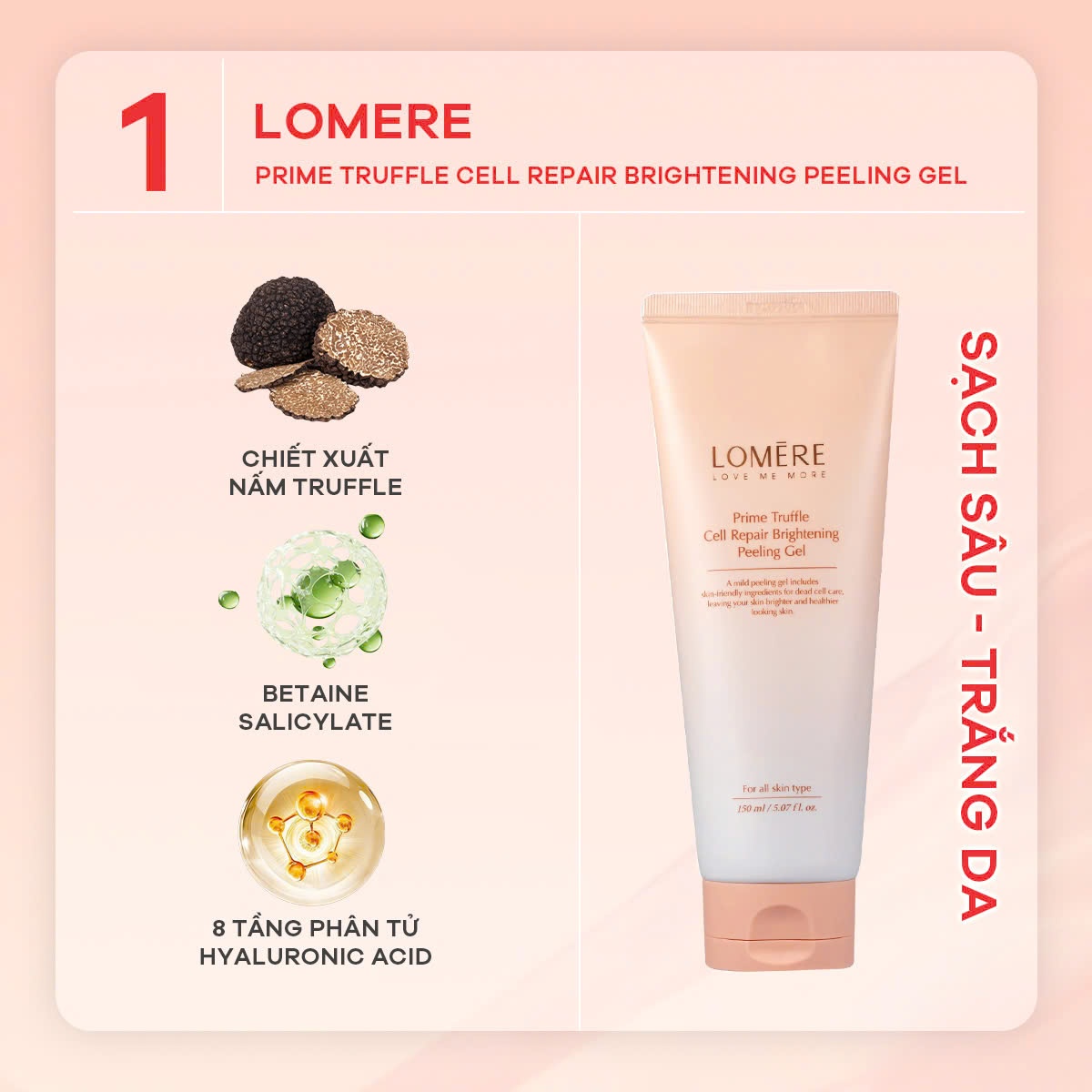 Tẩy Tế Bào Chết Lomere – Sạch Sâu, Dưỡng Ẩm, Làm Trắng Dịu Nhẹ