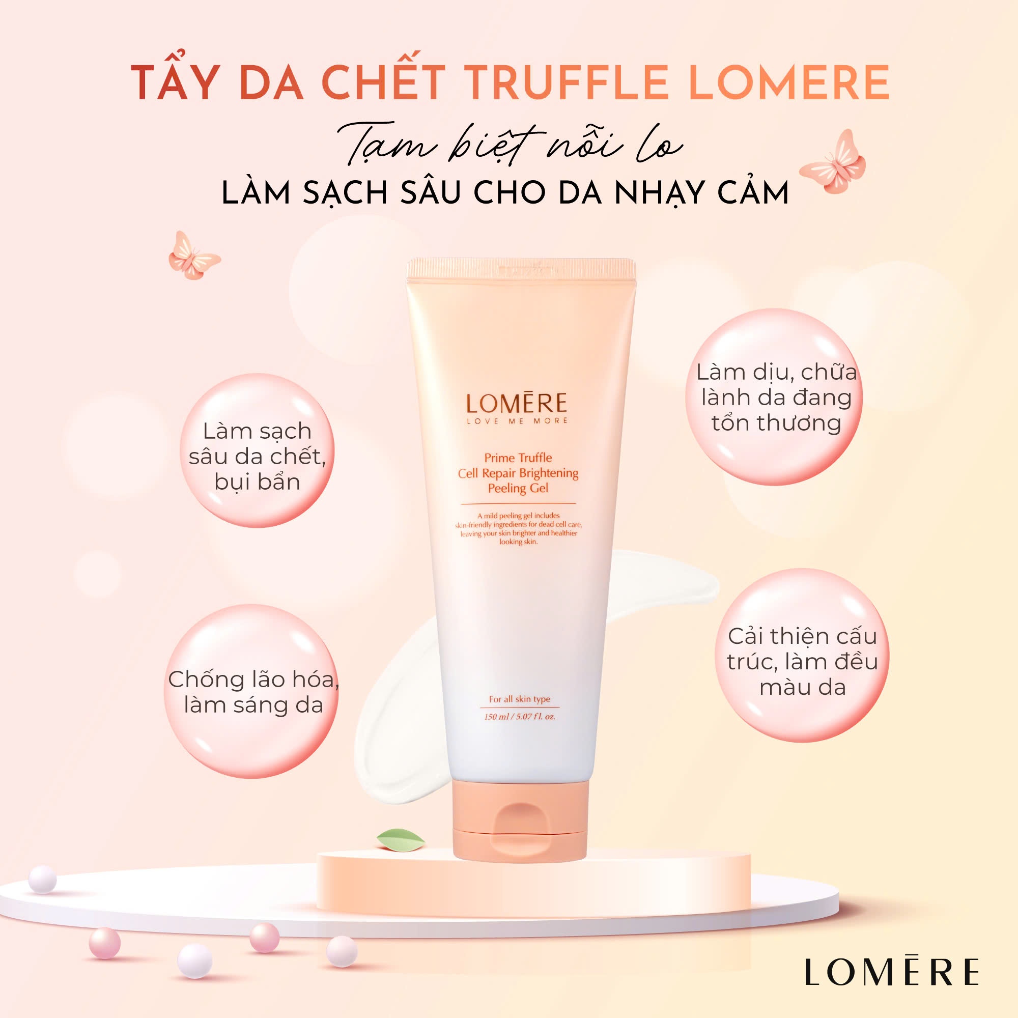 Tẩy Tế Bào Chết Lomere – Sạch Sâu, Dưỡng Ẩm, Làm Trắng Dịu Nhẹ