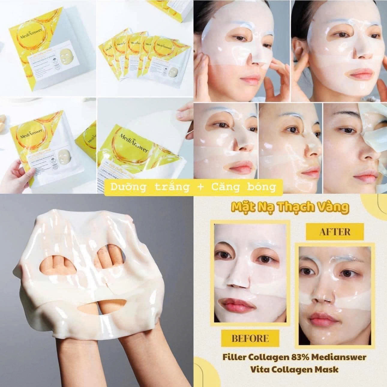 Mặt Nạ Thạch Medianswer Sáng Mịn Da Vita Collagen NanoShot Mask- Hôp 5 miếng