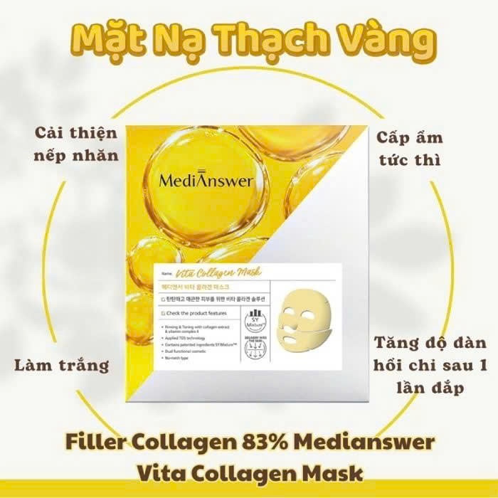 Mặt Nạ Thạch Medianswer Sáng Mịn Da Vita Collagen NanoShot Mask- Hôp 5 miếng