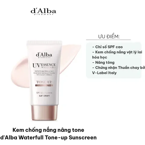 Kem Chống Nắng D'Alba UV Essence Waterfull Tone Up SPF50+ 50ml - Pink Correcting