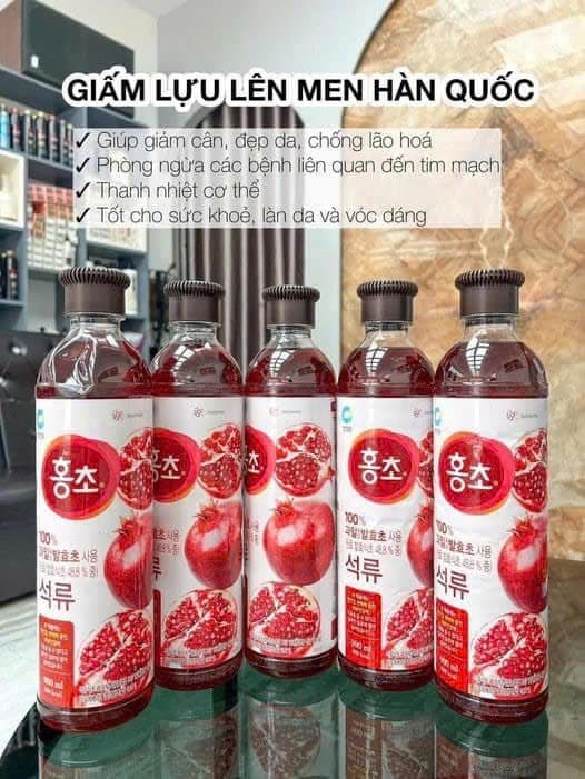 Nước Uống Giấm Hữu Cơ Lên Men Vị Lựu 500ml