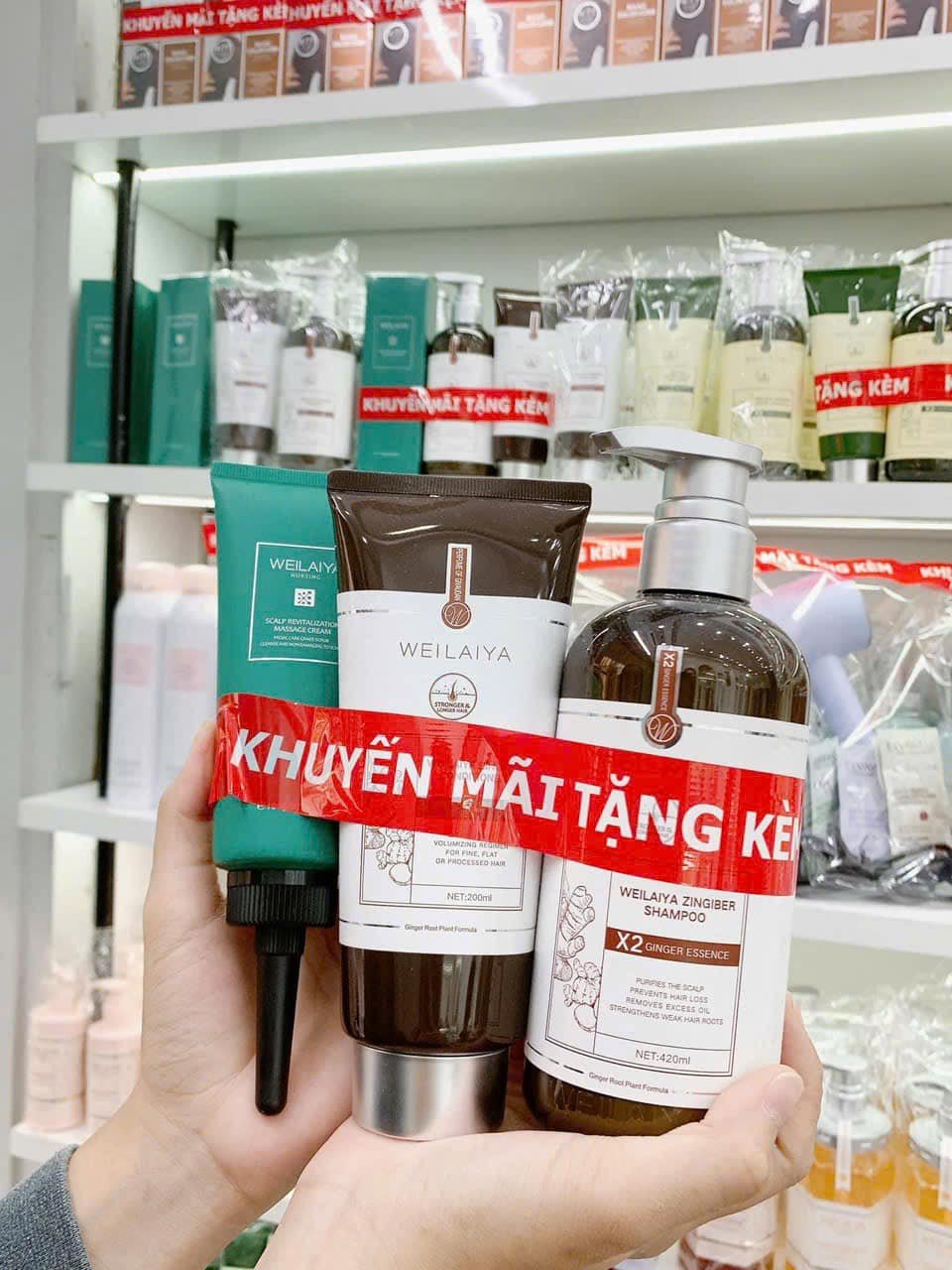 Cặp gội xả gừng hà thủ ô Weilaiya Luxury dành cho tóc khô