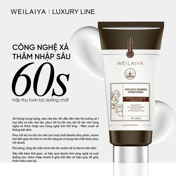 Cặp gội xả gừng hà thủ ô Weilaiya Luxury dành cho tóc khô