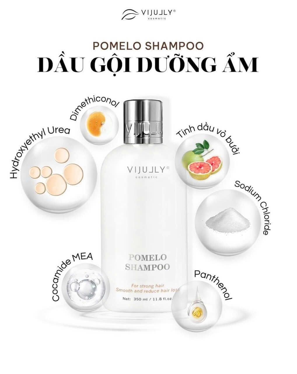 Dầu gội dưỡng ẩm ViJully 350ml màu trắng