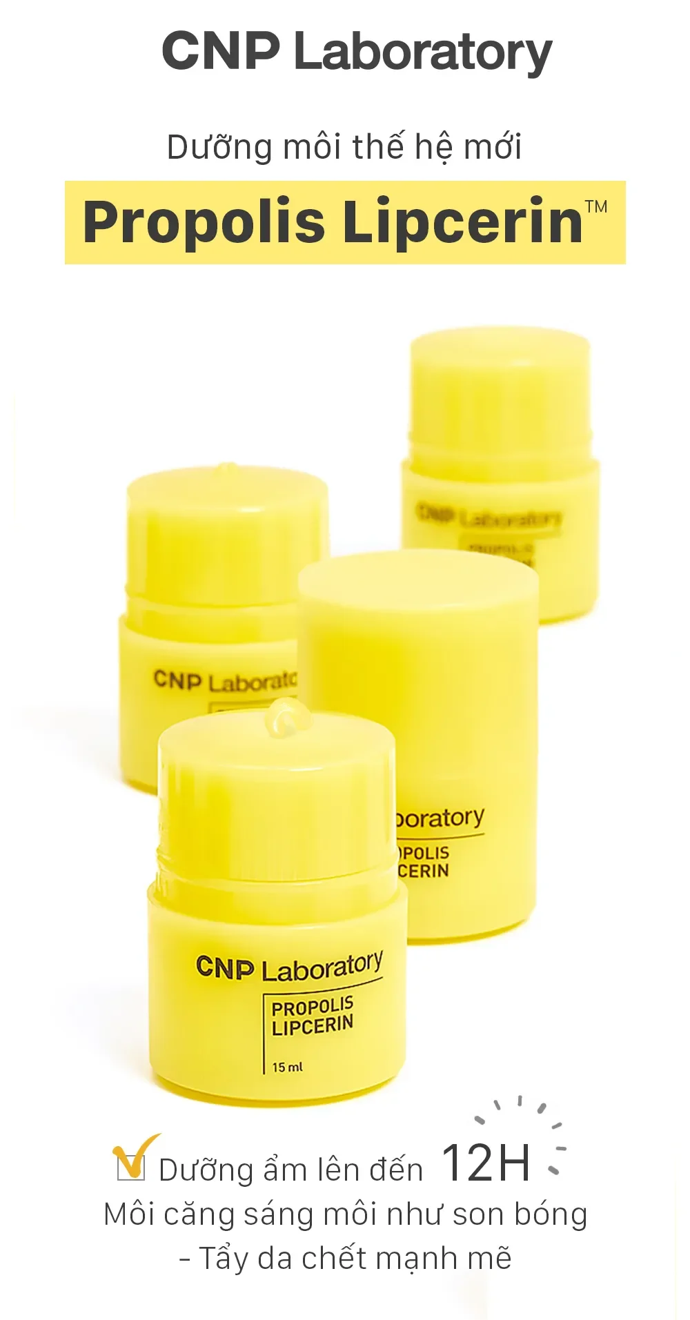 Dưỡng Môi CNP Laboratory Keo Ong, Cấp Ẩm Môi Propolis Lipcerin 15ml