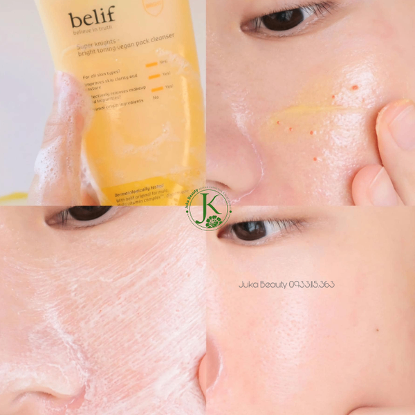 Sữa rửa mặt làm sáng da Belif Super Knights Bright Toning Vegan Pack Cleanser 150ml