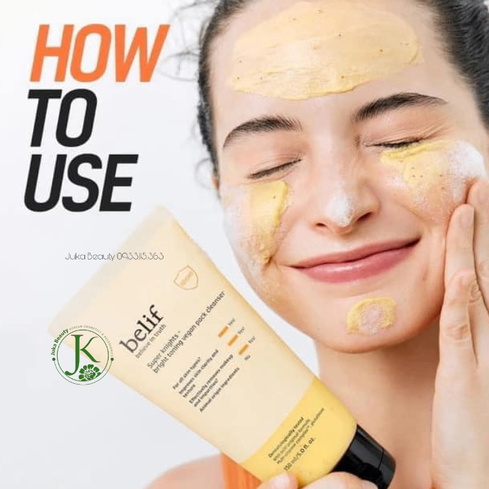 Sữa rửa mặt làm sáng da Belif Super Knights Bright Toning Vegan Pack Cleanser 150ml