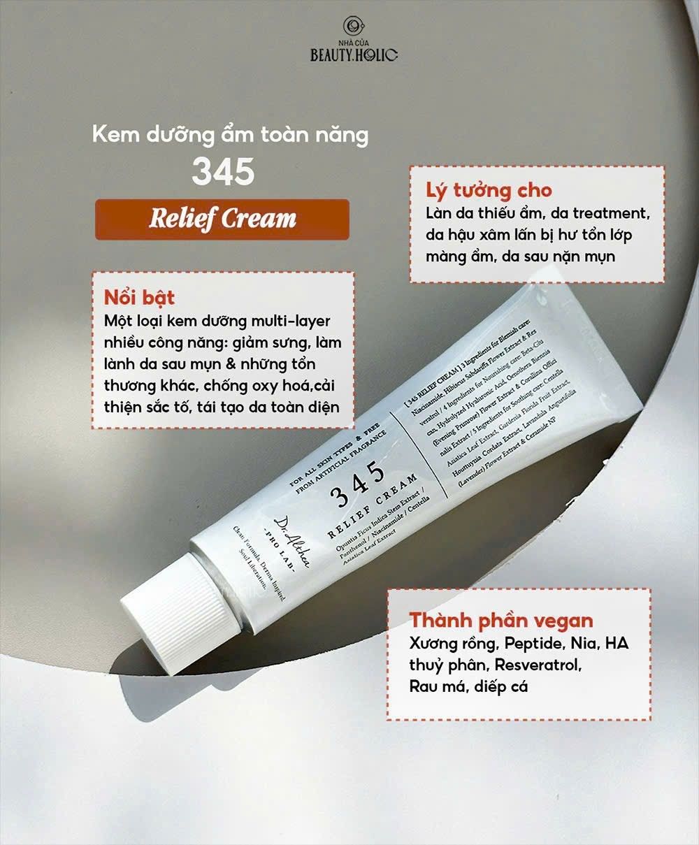 Kem dưỡng ẩm, phục hồi da Dr.Althea 345 Relief Cream 50ml