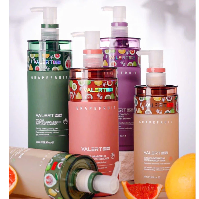 Cặp dầu gội xả bưởi VALERT GRAPEFRUIT 850ml hỗ trợ giúp giảm rụng tóc, giảm gàu