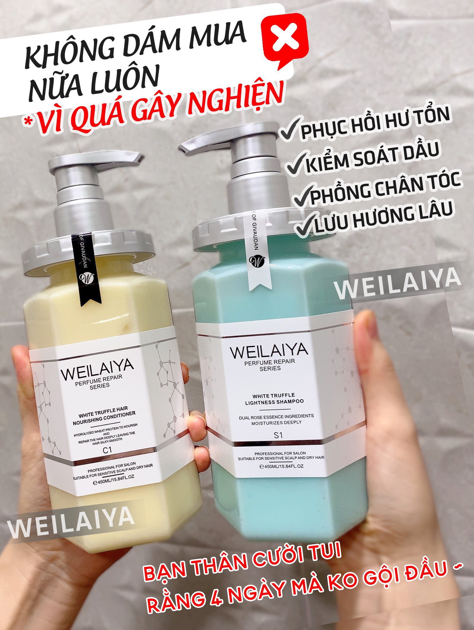 DẦU GỘI XẢ PHỤC HỒI ĐA TẦNG NẤM TRUFFLE WEILAIYA HƯƠNG NƯỚC HOA
