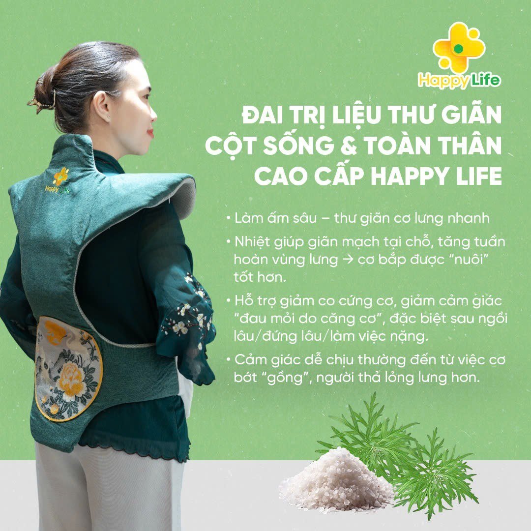 Đai Thư Giãn Cột Sống & Toàn Thân Cao Cấp Happy Life, Hỗ Trợ Thư Giãn Cột Sống Và Toàn Thân