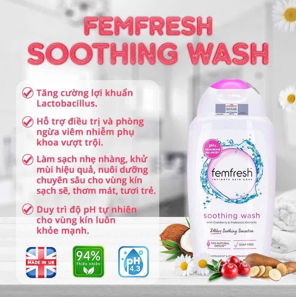 Dung Dịch Vệ Sinh Phụ Nữ Femfresh Daily Wash 250ml màu hồng