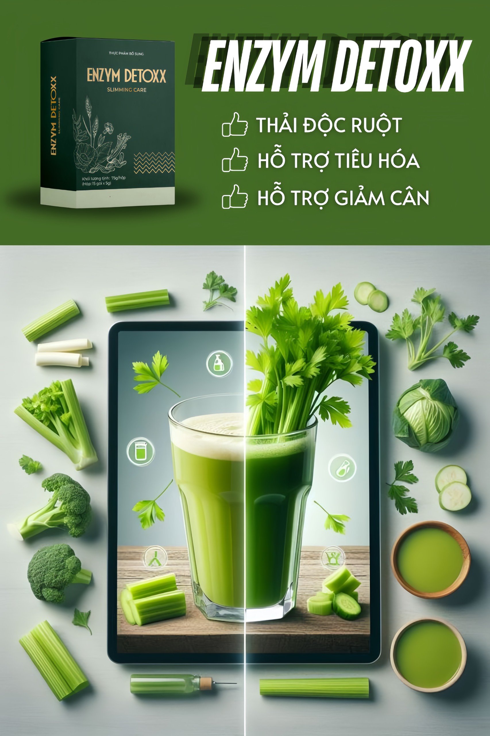 Enzym Detox Slimming Care- Hộp 15 gói