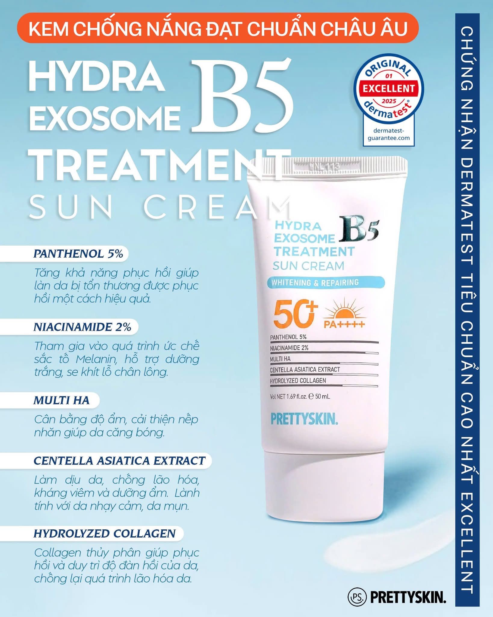 Kem Chống Nắng B5 Prettyskin Hydra B5 Sun Cream SPF 50+/PA+++