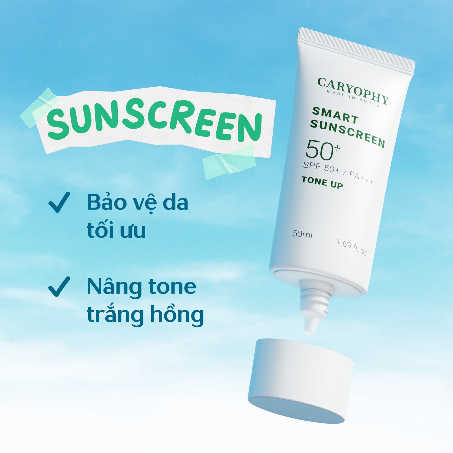 Kem Chống Nắng Caryophy Nâng Tone, Ngừa Mụn 50ml