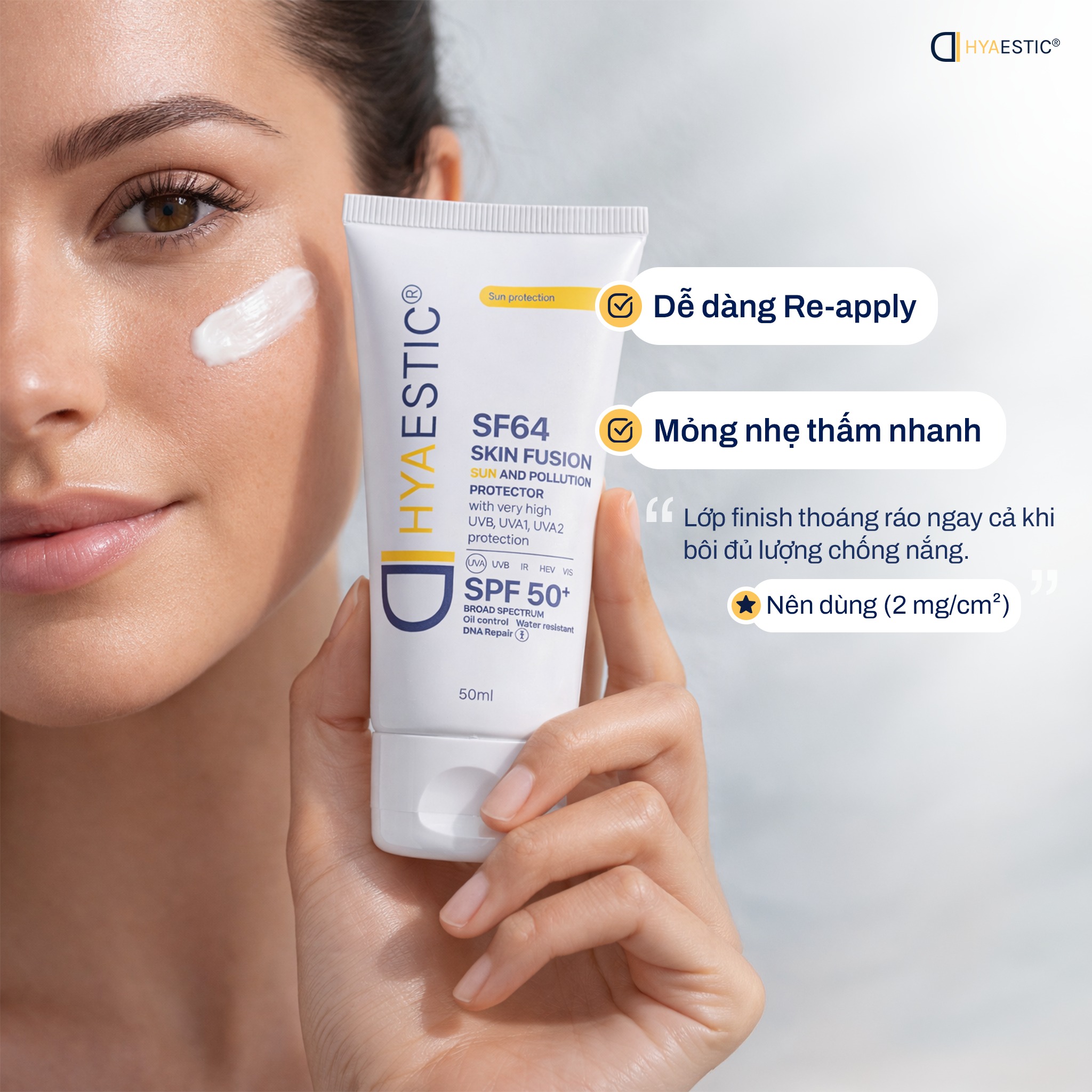 Kem Chống Nắng Hyaestic SF64 Bảo Vệ Tối Đa 50ml Skin Fusion SF64 Sun And Pollution Protector SPF50+