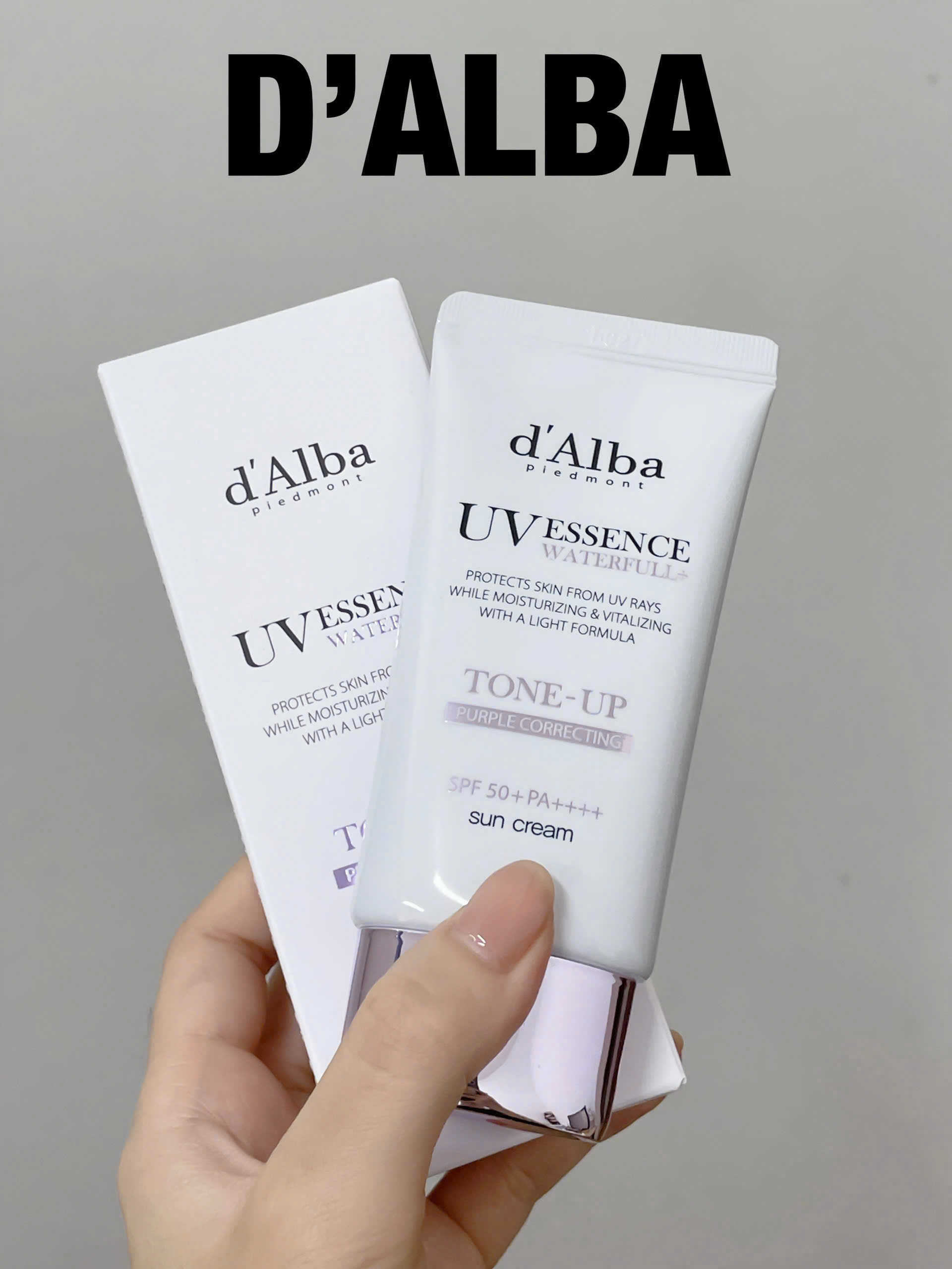 Kem Chống Nắng Nâng Tông Sáng Mịn d'Alba Waterfull Tone-Up Sun Cream SPF50 50ml - Màu tím
