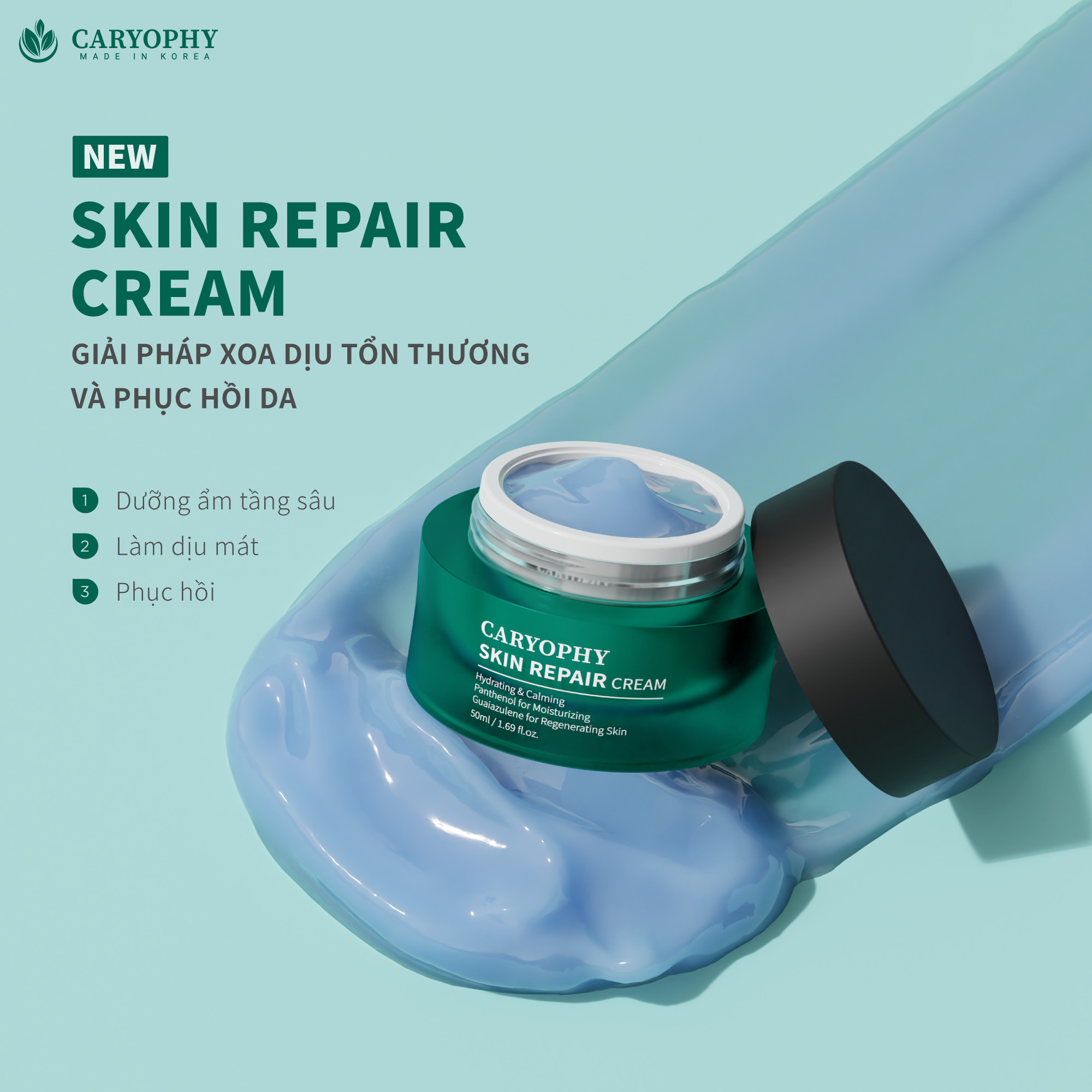 Kem Dưỡng Caryophy Cấp Ẩm Và Phục Hồi Da 50ml Skin Repair Cream