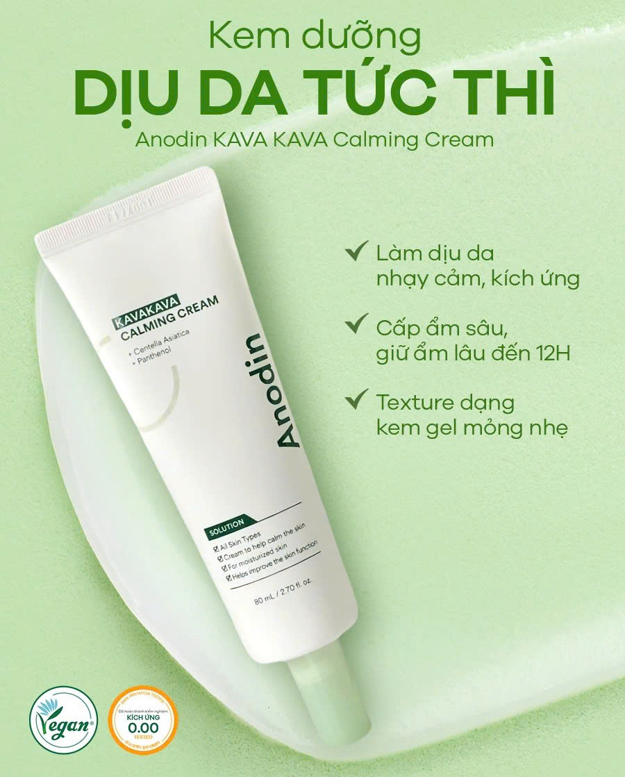 Kem Dưỡng Làm Dịu Và Cấp Ẩm Cho Da Anodin Kavakva Calming Cream