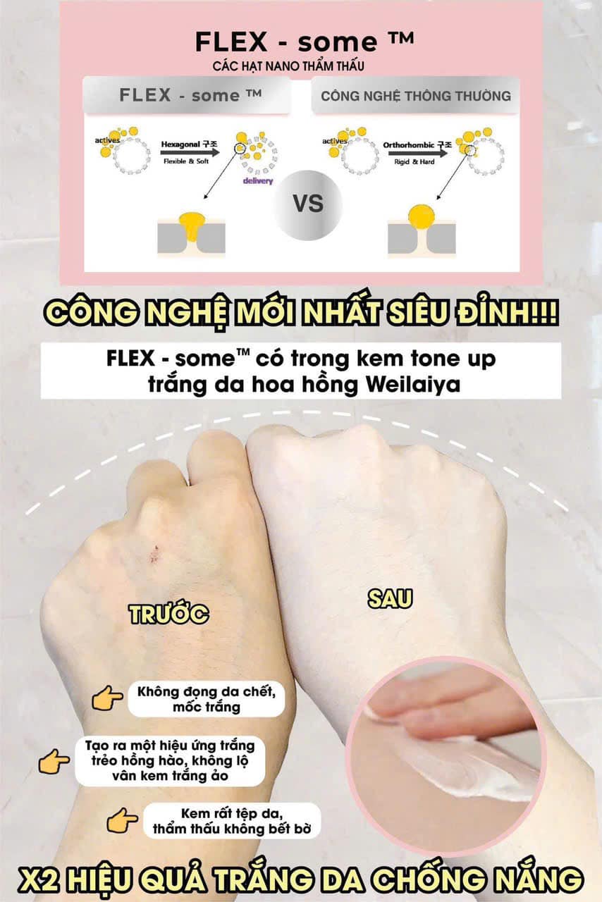 Kem body hoa hồng trắng da nâng tone bảo vệ da Weilaiya 200ml