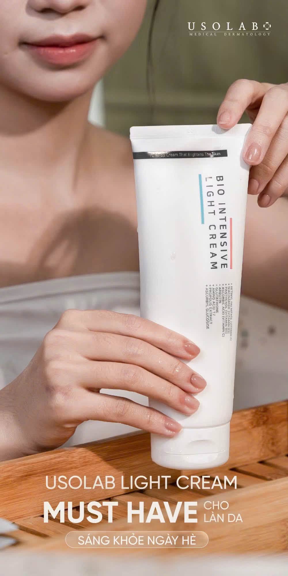 Kem body trắng da USOLAB Bio Intensive Light Cream 250ml - Giúp dưỡng trắng da body, nâng tone và làm sáng da body