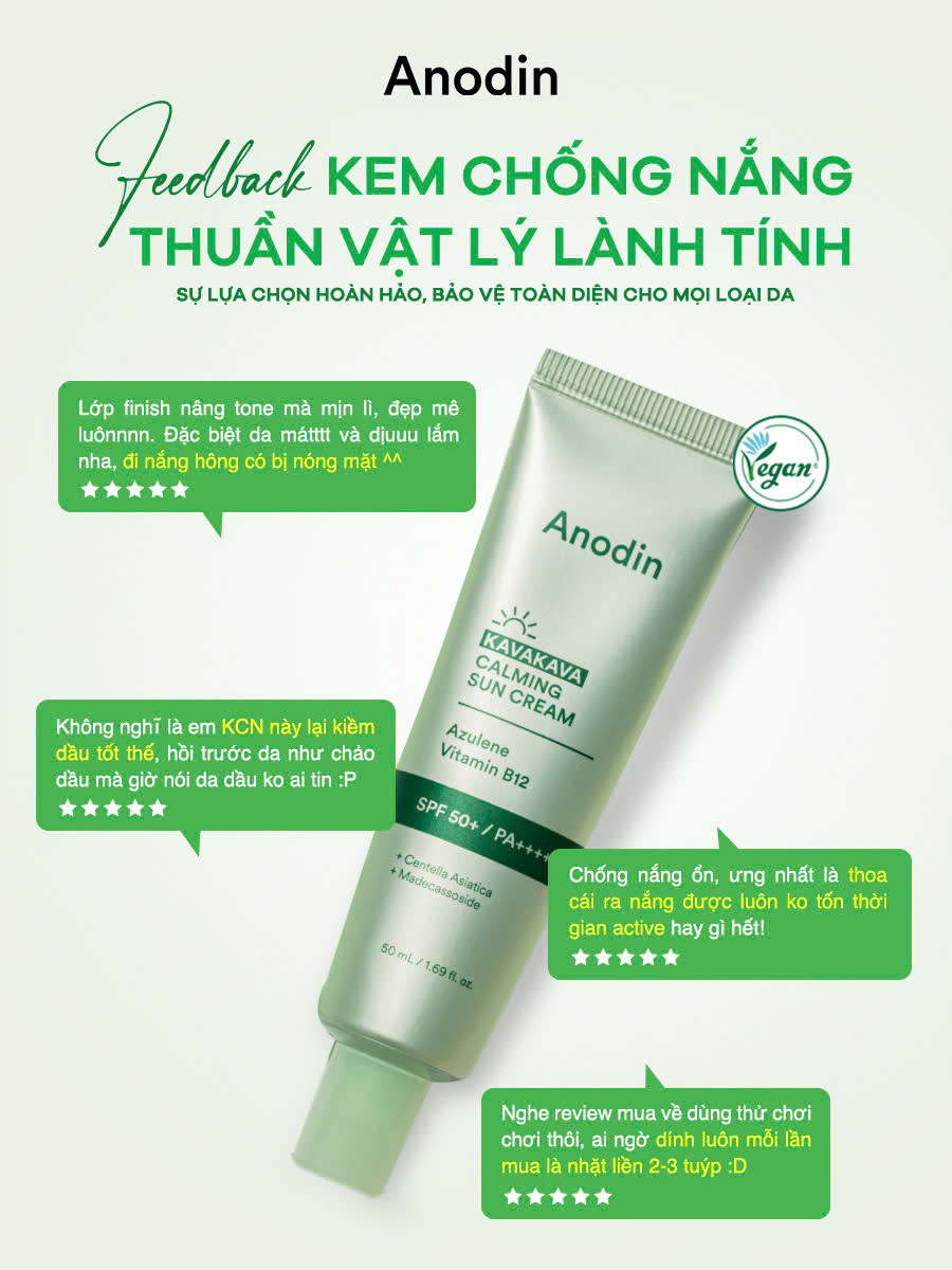 Kem chống nắng Anodin Kava Kava Calming Sun Cream 50ml